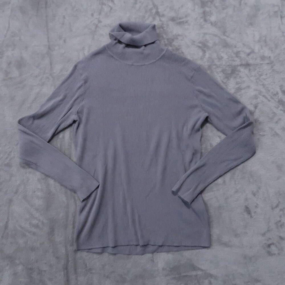 H&M Sweater Women XL Gray Knit Turtleneck Pullover Stretch Minimalist Classy Lot - Picture 4 of 15